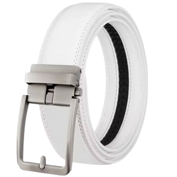 Hole-Free Cowhide Belt With Auto Buckle And Adjustable Fit