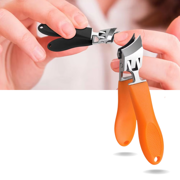 Wide Jaw Nail Clipper With Angled Blade For Thick Nails And Ergonomic Grip