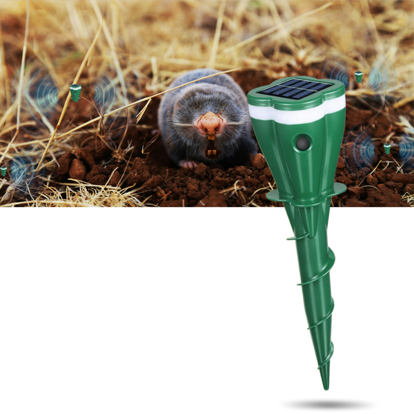 Solar Seismic Pest Repellent for Moles and Voles, Weatherproof and Safe