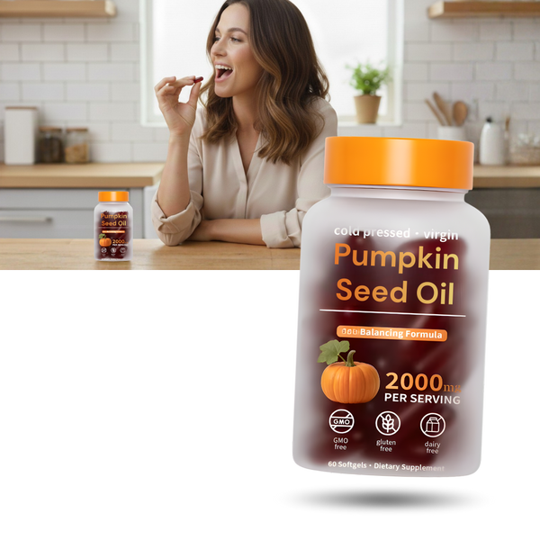 Pumpkin Seed Oil Softgels Cold Pressed For Hair Health And Vitality