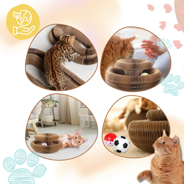 Interactive Cat Scratcher Ball Track for Stress Relief and Fun