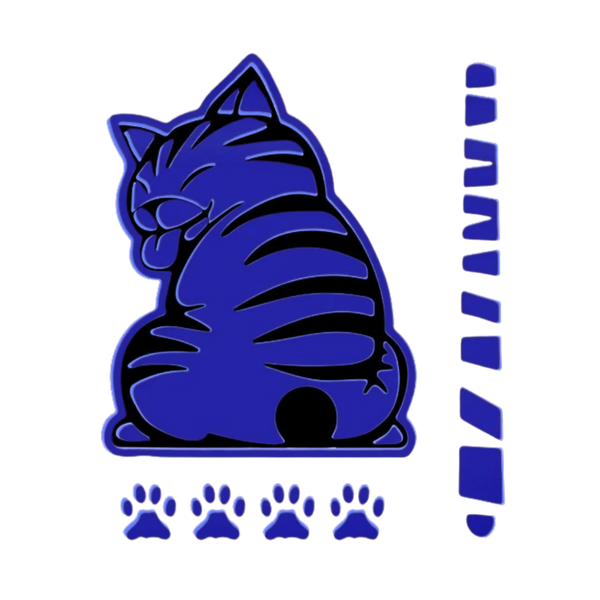 Cat Wiper Decal For Nighttime Visibility With Glow In The Dark