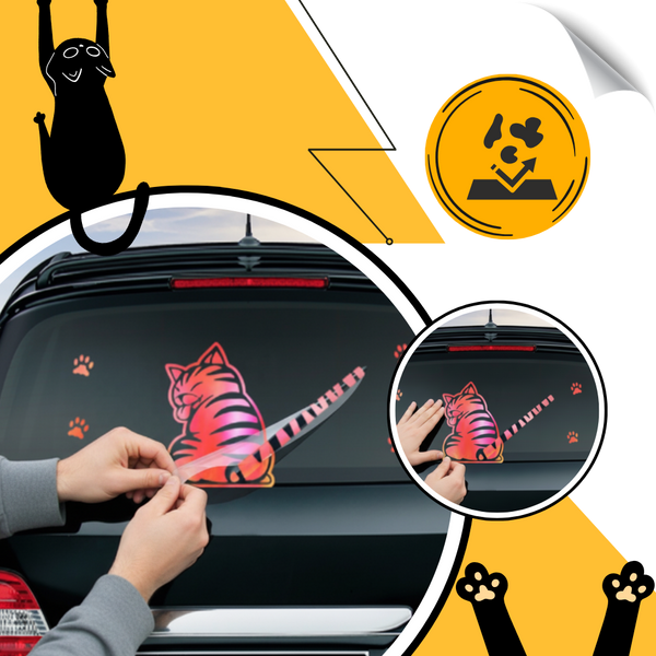 Cat Wiper Decal For Nighttime Visibility With Glow In The Dark