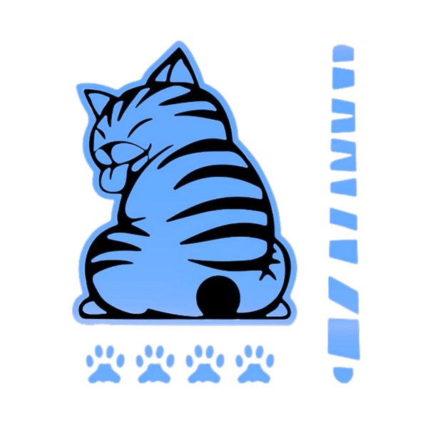 Cat Wiper Decal For Nighttime Visibility With Glow In The Dark