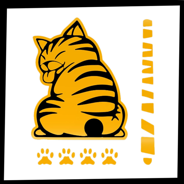 Cat Wiper Decal For Nighttime Visibility With Glow In The Dark