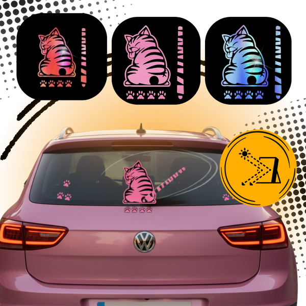 Cat Wiper Decal For Nighttime Visibility With Glow In The Dark