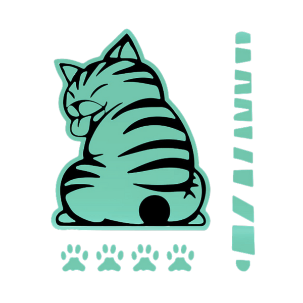 Cat Wiper Decal For Nighttime Visibility With Glow In The Dark