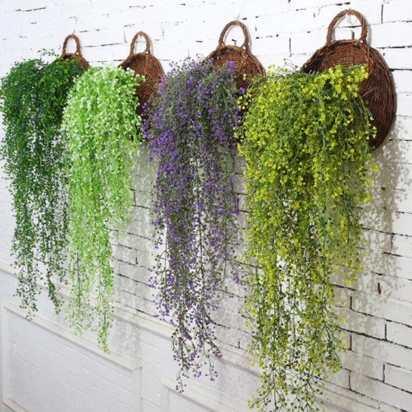 Handwoven Rattan Hanging Wall Planter Eco Friendly Decor For Indoor Plants