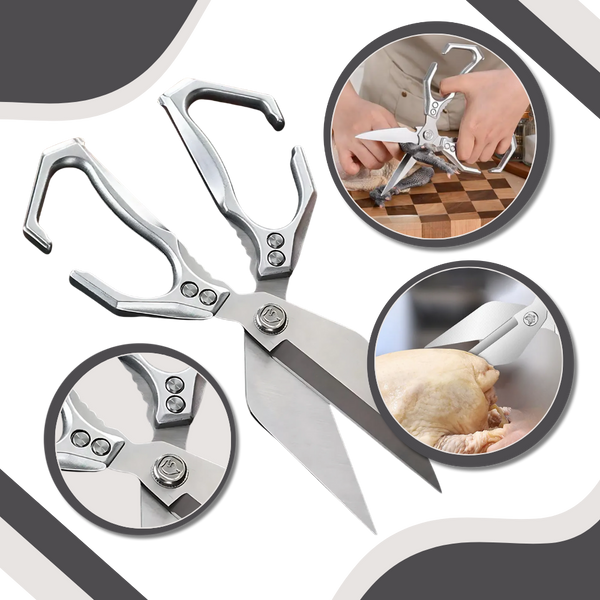 Premium Kitchen Scissors With Non Slip Grip For Effortless Bone Cutting