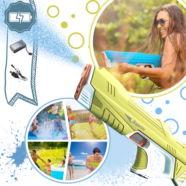 Rechargeable Electric Water Gun With Powerful Jet And Adjustable Range