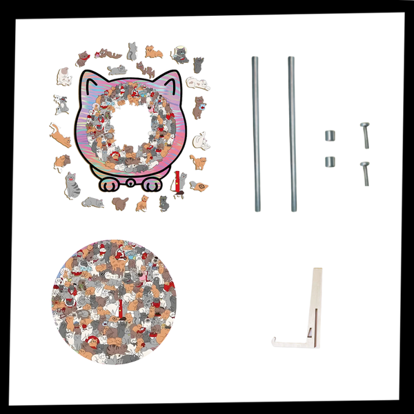 Calming Cat Wooden Jigsaw Puzzle For Stress Relief And Focus
