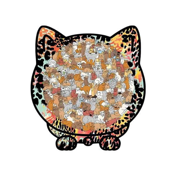 Calming Cat Wooden Jigsaw Puzzle For Stress Relief And Focus