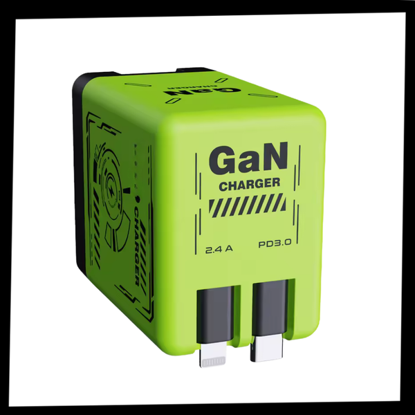 Smart Dual PD Charger With Retractable USB C And Lightning Cables