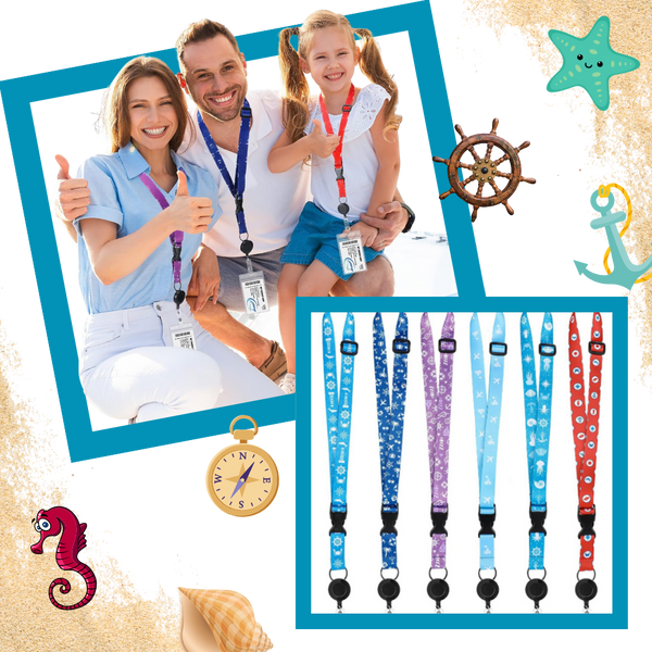 Retractable Cruise Lanyard With Waterproof ID Holder For Hands Free