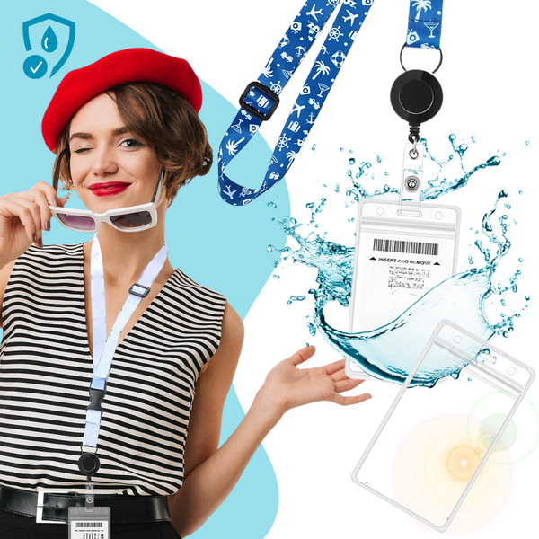 Retractable Cruise Lanyard With Waterproof ID Holder For Hands Free