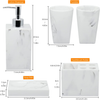 Milan Marble 5 Piece Bathroom Set Elegant Home Decor Accessories