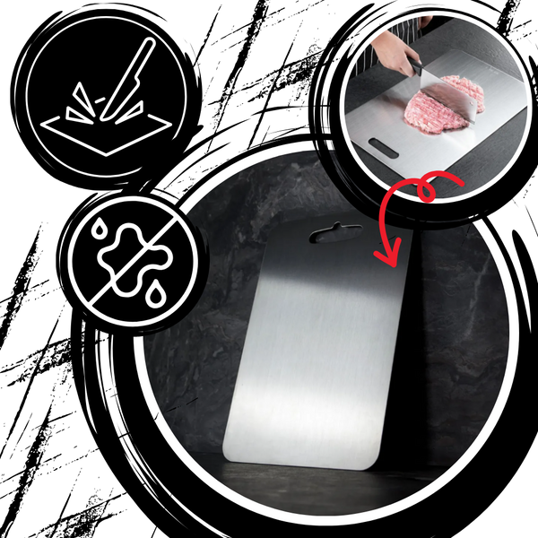 Titanium Cutting Board With Antibacterial, Knife-Safe Surface