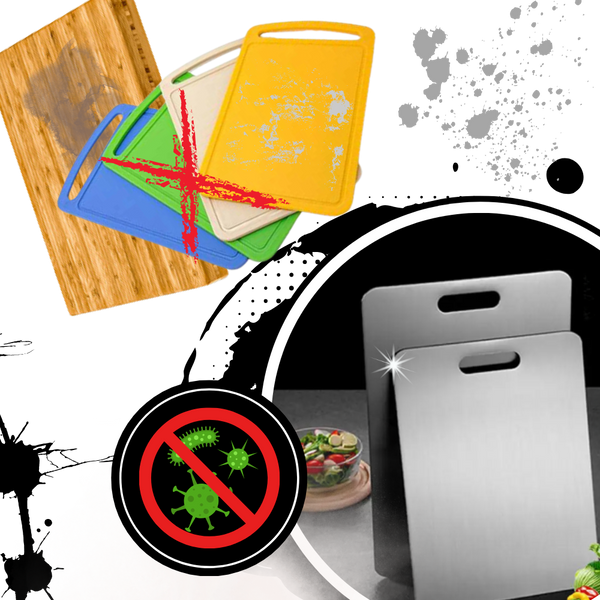 Titanium Cutting Board With Antibacterial, Knife-Safe Surface