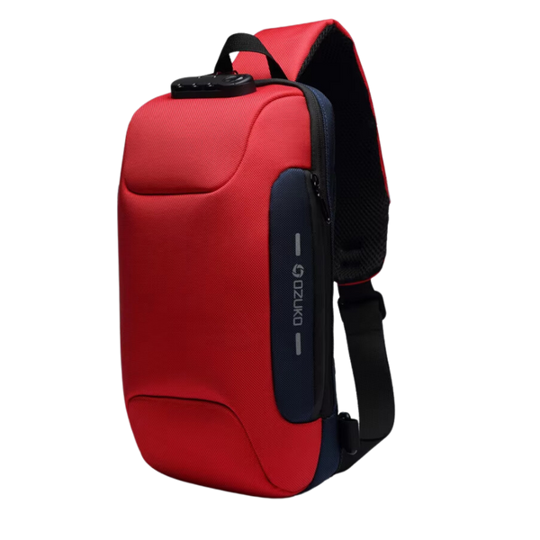 Lockable USB Charging Waterproof Crossbody Bag With Multiple Pockets