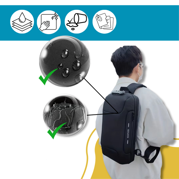 Lockable USB Charging Waterproof Crossbody Bag With Multiple Pockets