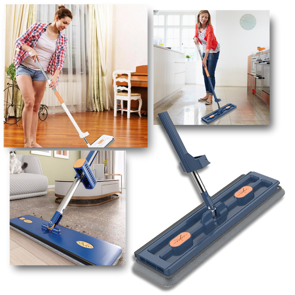 360 Degree Self Wringing Flat Mop With Bucket For Easy All Surface Cleaning