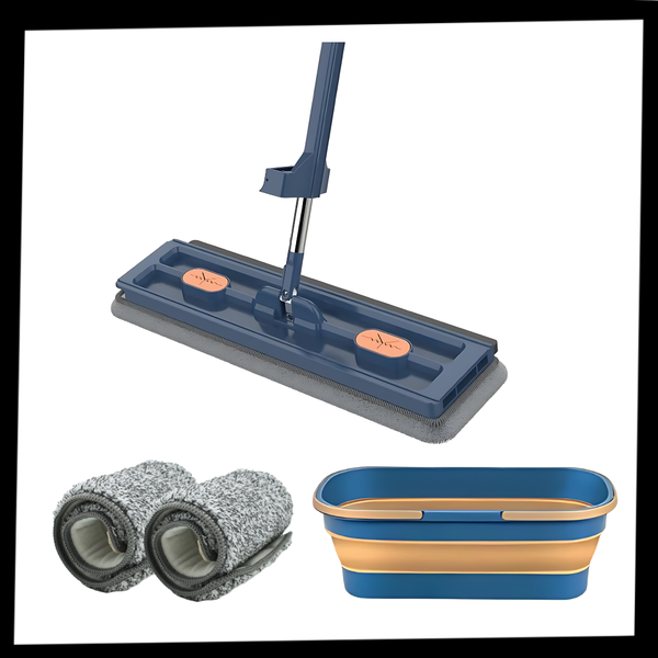 360 Degree Self Wringing Flat Mop With Bucket For Easy All Surface Cleaning