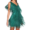 Sequin V Neck Slip Dress for Evening Glamour and Comfort