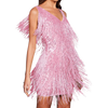 Sequin V Neck Slip Dress for Evening Glamour and Comfort