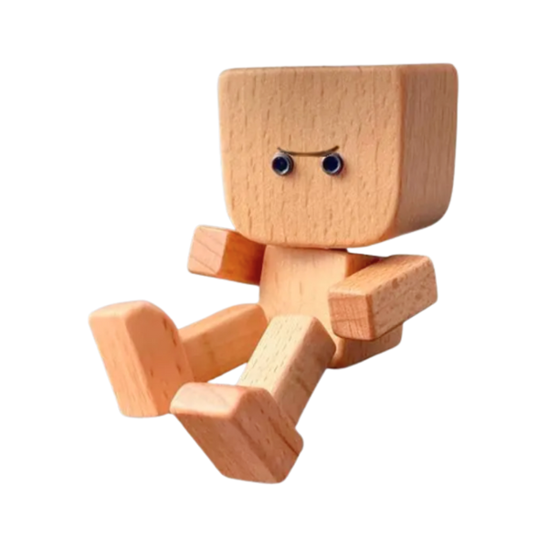 Wooden Bobblehead Figurine With Kinetic Motion For Dashboard Fun