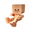Wooden Bobblehead Figurine With Kinetic Motion For Dashboard Fun
