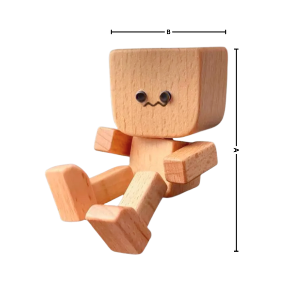 Wooden Bobblehead Figurine With Kinetic Motion For Dashboard Fun
