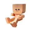 Wooden Bobblehead Figurine With Kinetic Motion For Dashboard Fun