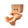 Wooden Bobblehead Figurine With Kinetic Motion For Dashboard Fun