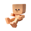 Wooden Bobblehead Figurine With Kinetic Motion For Dashboard Fun