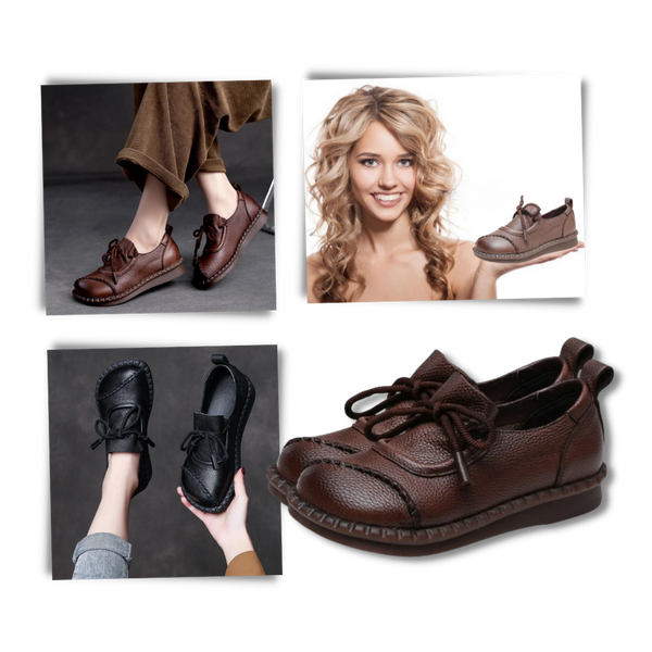 Leather Platform Loafers With Shock Absorption For All Day Comfort