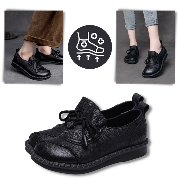 Leather Platform Loafers With Shock Absorption For All Day Comfort