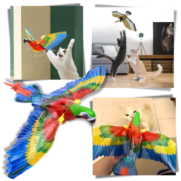 Ceiling Mounted Bird Mimic Cat Toy For Active Play And Exercise