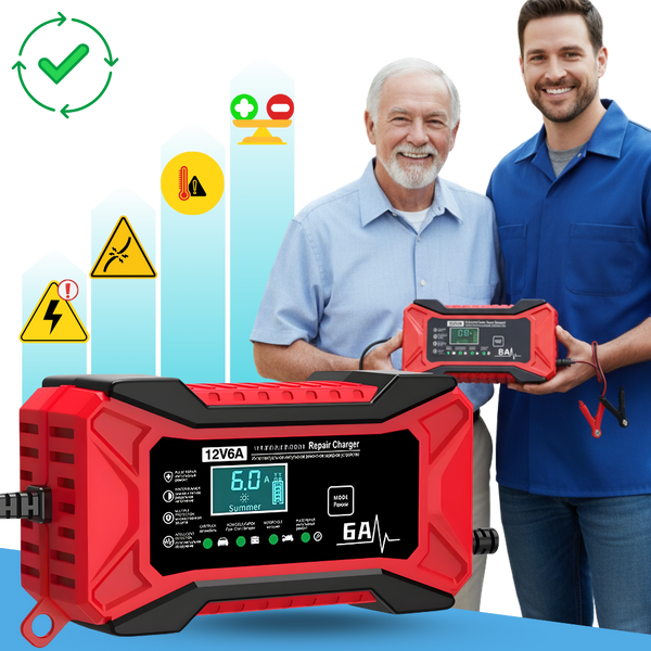 12V Battery Revive Charger With Auto Charge And Repair Mode