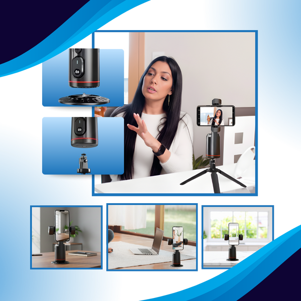 Smartphone Gimbal With Auto Tracking For Live Streaming And LED Light