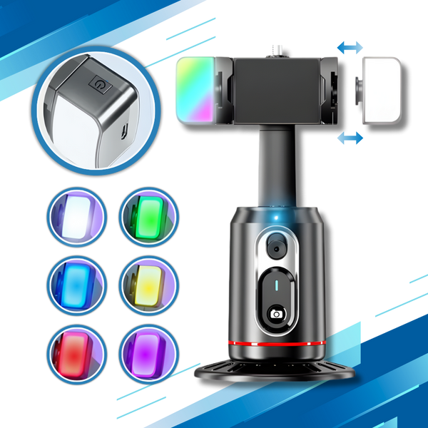 Smartphone Gimbal With Auto Tracking For Live Streaming And LED Light