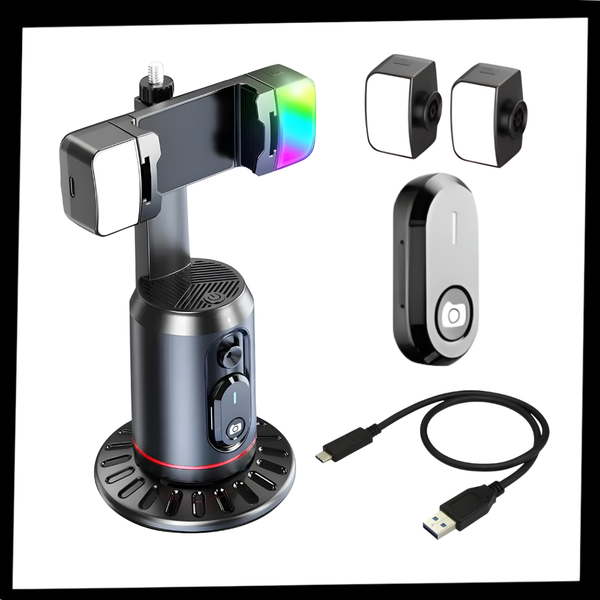 Smartphone Gimbal With Auto Tracking For Live Streaming And LED Light