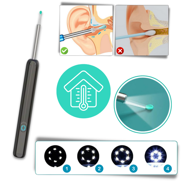 HD Ear Wax Removal Camera With Smart Temperature For Safe Gentle Cleaning