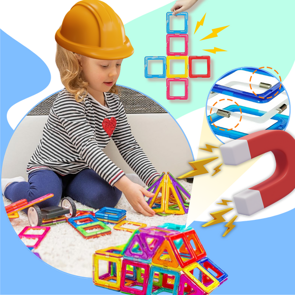 Magnetic Building Blocks for Creative STEM Play and Problem Solving