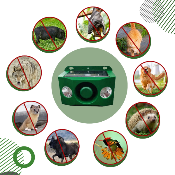 Solar Motion Activated Animal Deterrent With Wide Coverage