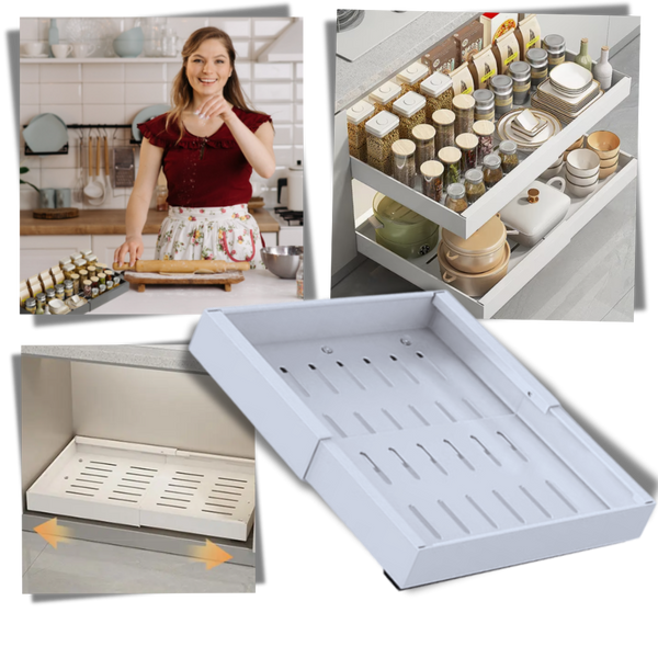 Smart Slide-Out Cabinet Organizer For Optimized Kitchen Storage