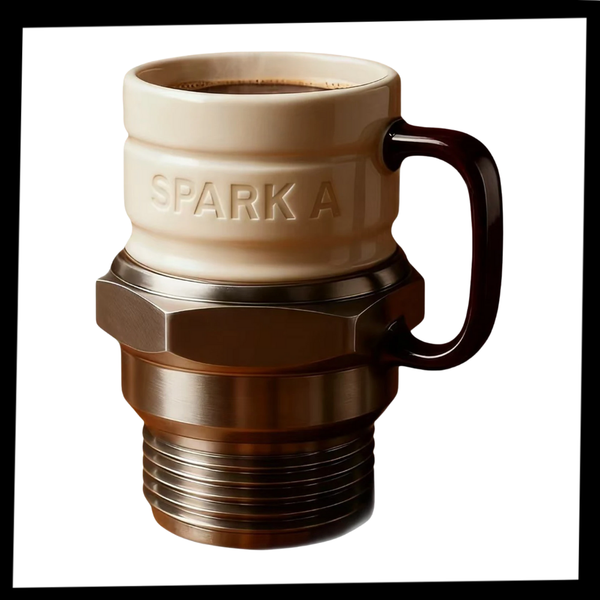 Stainless Steel Spark Plug Mug With 44 Oz Capacity And Conversation Starter