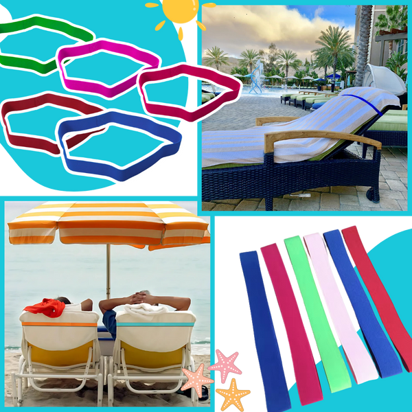 Stretchable Towel Band For A Secure Hold On Beach Chairs