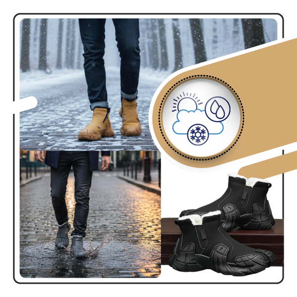 Men's Waterproof Boots With Thermal Insulation And All Terrain Grip