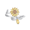 Sunflower Inspired Spinner Ring For Calming Stress Relief Stainless Steel