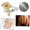Sunflower Inspired Spinner Ring For Calming Stress Relief Stainless Steel